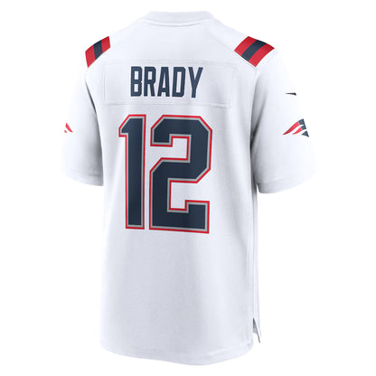 NE.Patriots #12 Tom Brady White Game Retired Player Jersey Stitched American Football Jerseys